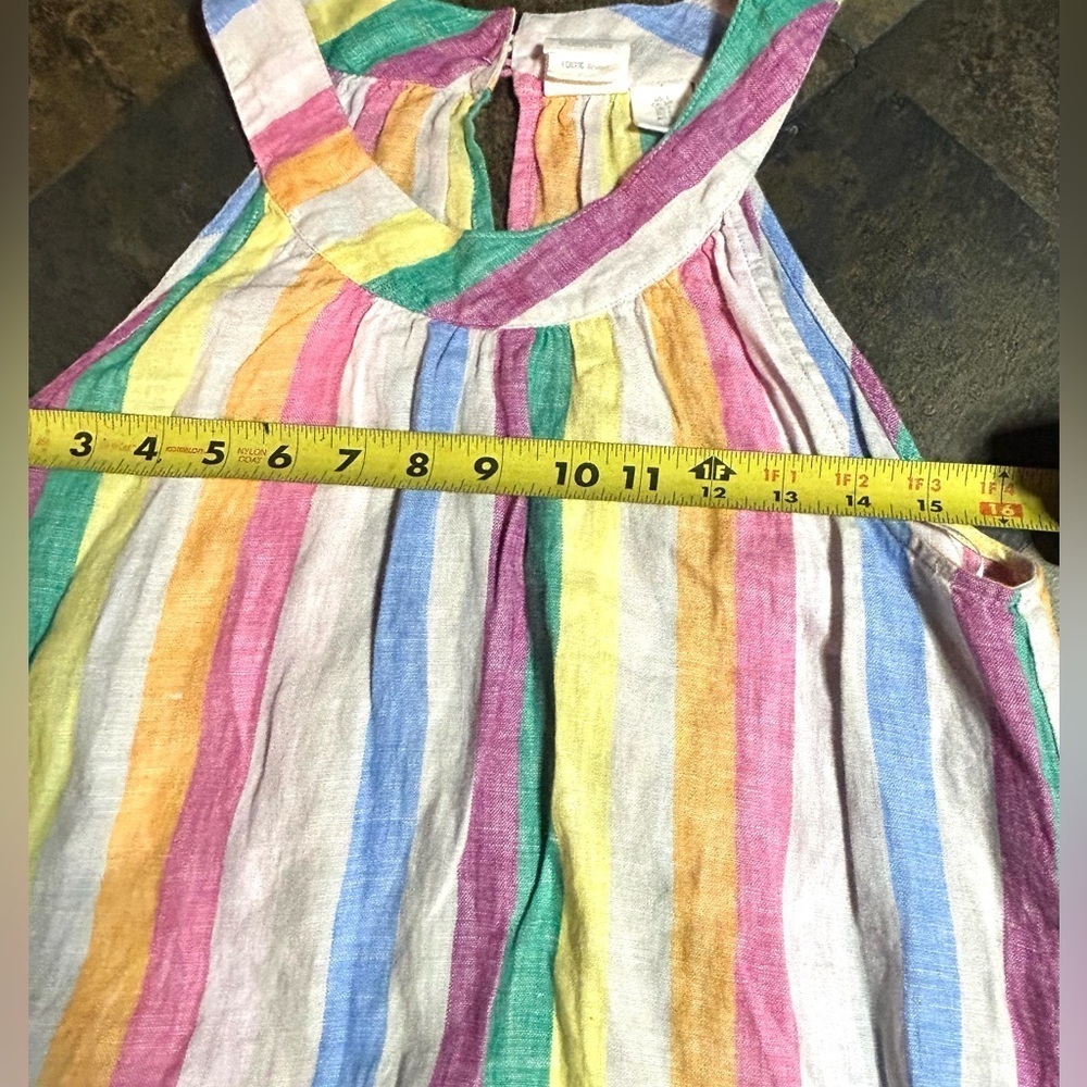 C&C California Rainbow‎ Stripe Linen Halter Dress Boho Beach Festival Summer S - Picture 5 of 10